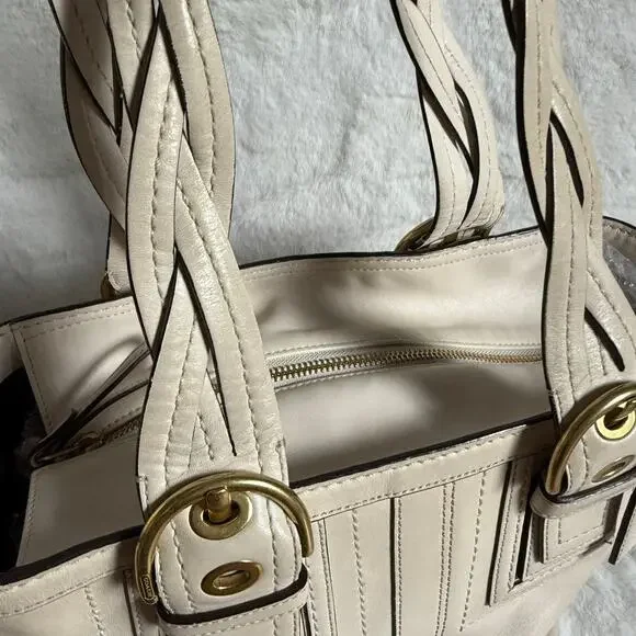 Coach SOHO Cream Leather LG Pocket Tote Bag Satchel 10049 - Picture 6 of 8